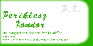 periklesz kondor business card